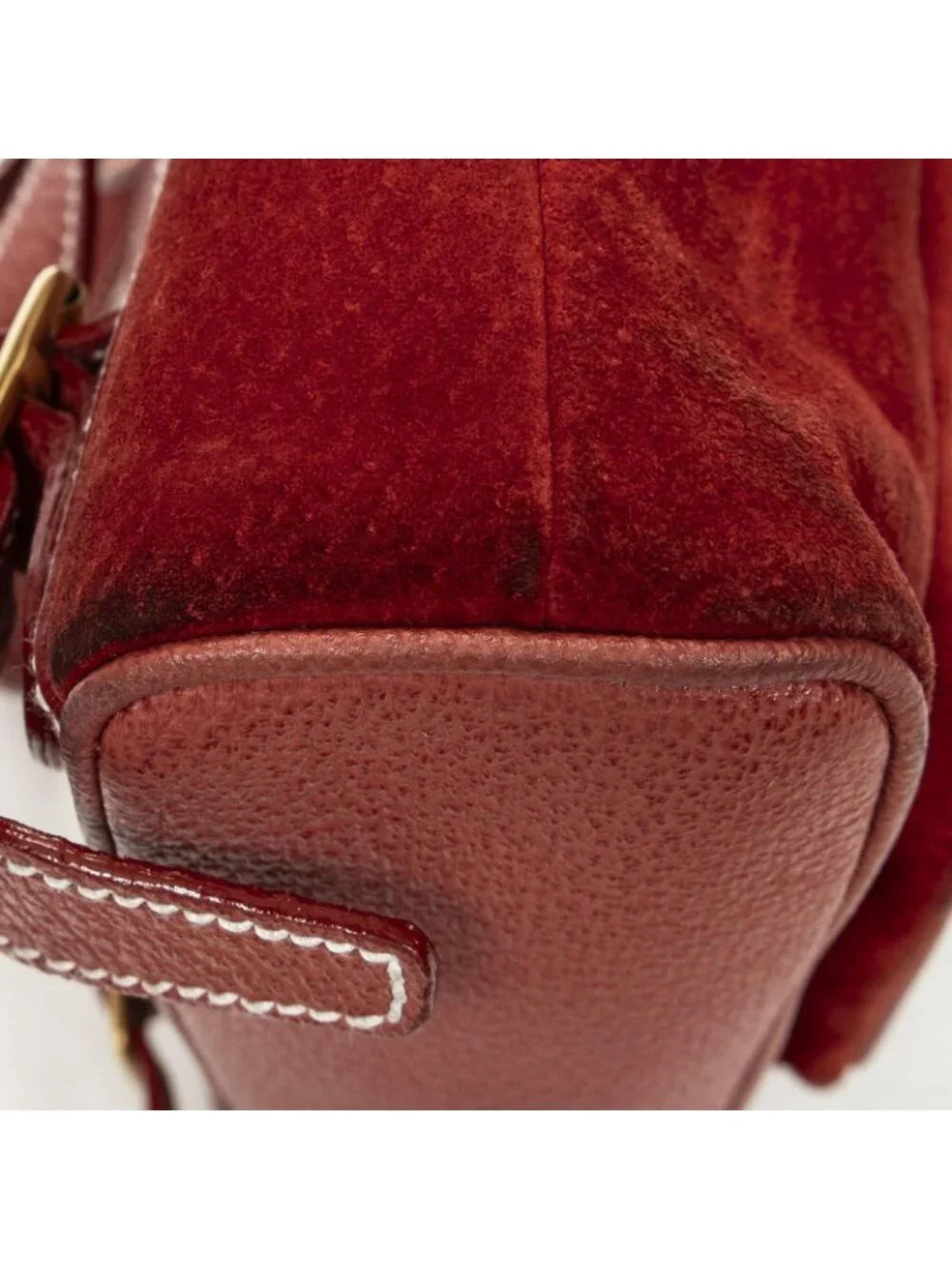 Gucci Mini Bamboo Backpack Red Suede Leather
